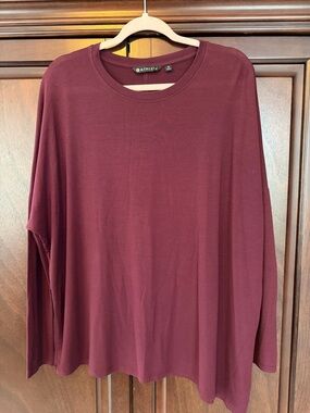 Athleta Burgundy Asymmetrical Top
